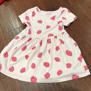 Cat & Jack Strawberry Print Dress - Pink and White